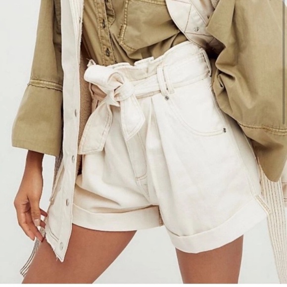 Free People We the Free Nova Denim Paperbag Shorts XS - Picture 1 of 6
